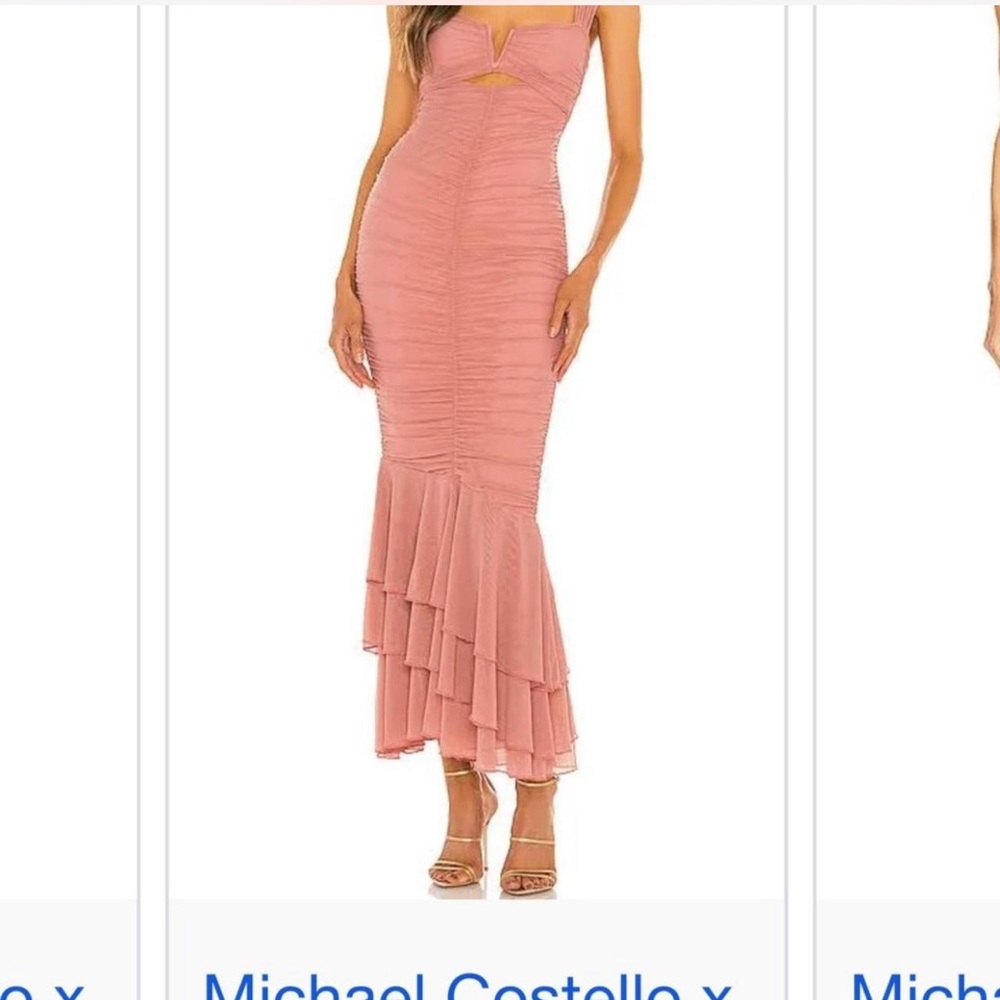 Michael Costello One Shoulder Pink Dress